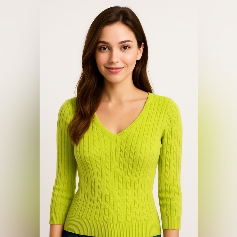 Merona Green Sweater XS V Neck